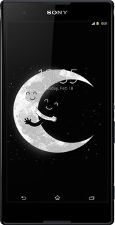 3D пластиковый матовый чехол Лунные объятия для Sony Xperia T2 Ultra Dual D5322 - 6508m-92 изображение 