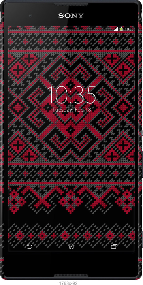 3D пластиковый глянцевый чехол Вышиванка 52 для Sony Xperia T2 Ultra Dual D5322 - 1763c-92 изображение 