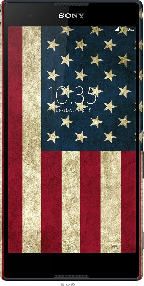3D пластиковий глянцевий чехол Прапор США для Sony Xperia T2 Ultra Dual D5322 - 395c-92 изображение 