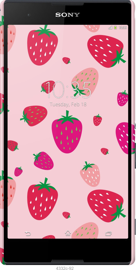 3D пластиковий глянцевий чехол Полунички для Sony Xperia T2 Ultra Dual D5322 - 4332c-92 изображение 