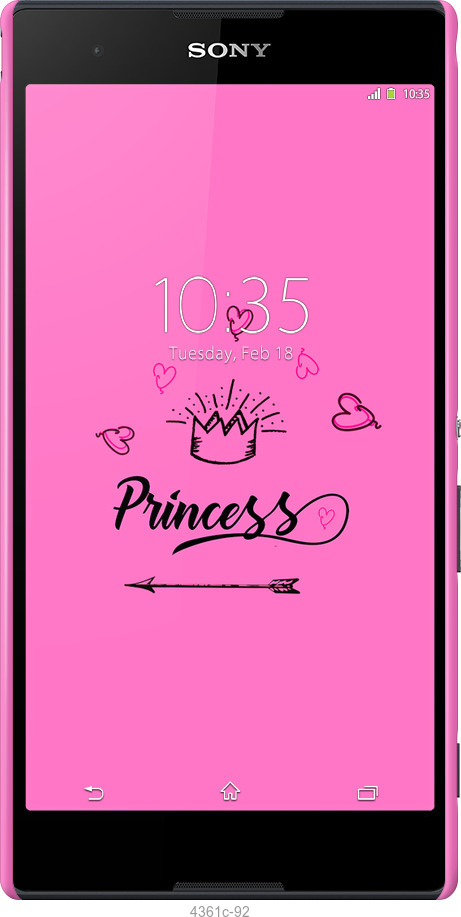 3D пластиковый глянцевый чехол Princess для Sony Xperia T2 Ultra Dual D5322 - 4361c-92 изображение 