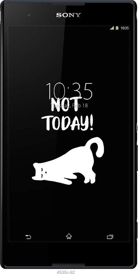 3D пластиковый глянцевый чехол Уставший кот для Sony Xperia T2 Ultra Dual D5322 - 4535c-92 изображение 