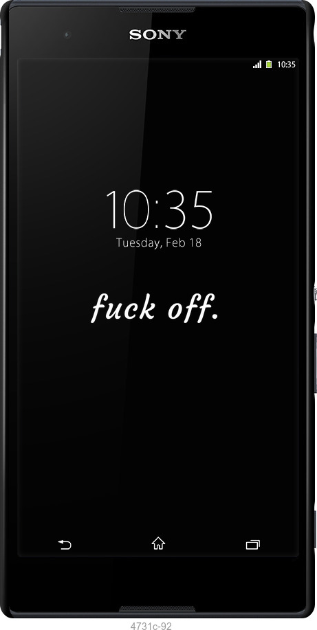 3D пластиковый глянцевый чехол Fuck off для Sony Xperia T2 Ultra Dual D5322 - 4731c-92 изображение 