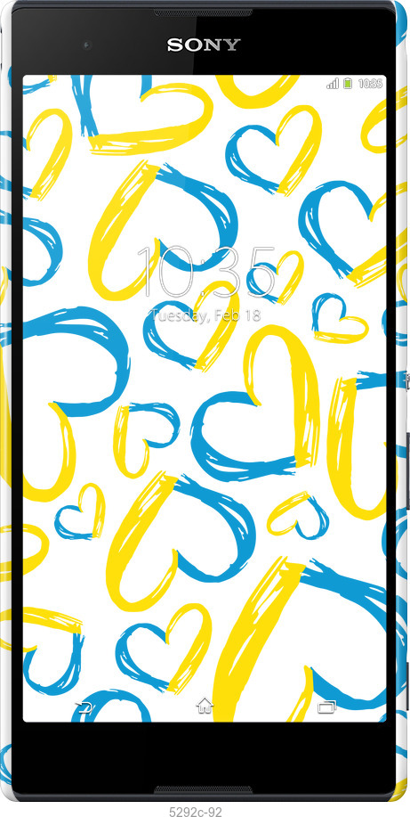 3D пластиковый глянцевый чехол Сердца UA для Sony Xperia T2 Ultra Dual D5322 - 5292c-92 изображение 