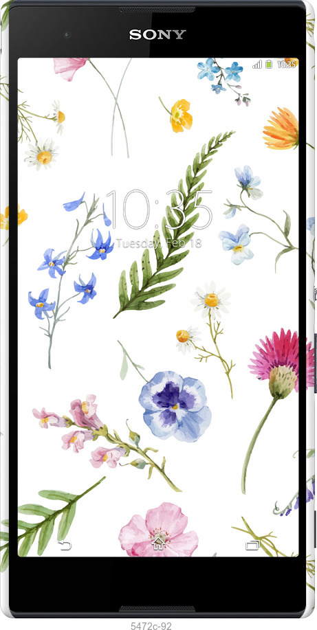 3D пластиковий глянцевий чехол Квітковий фон v2 для Sony Xperia T2 Ultra Dual D5322 - 5472c-92 изображение 