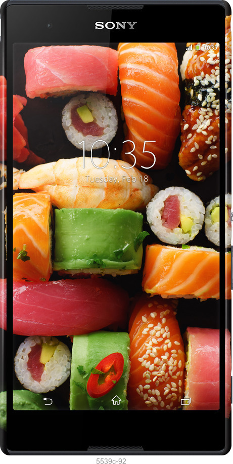 3D пластиковый матовый чехол Суши v2 для Sony Xperia T2 Ultra Dual D5322 - 5539m-92 изображение 