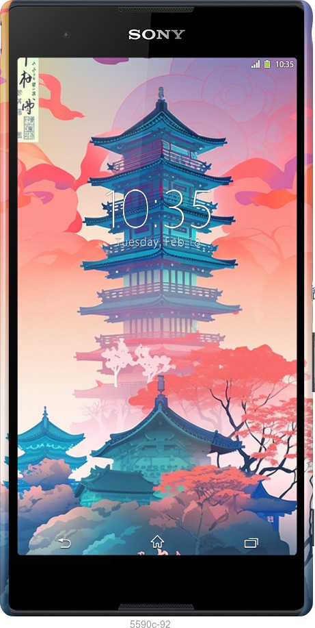 3D пластиковий глянцевий чехол Японія монастир для Sony Xperia T2 Ultra Dual D5322 - 5590c-92 изображение 
