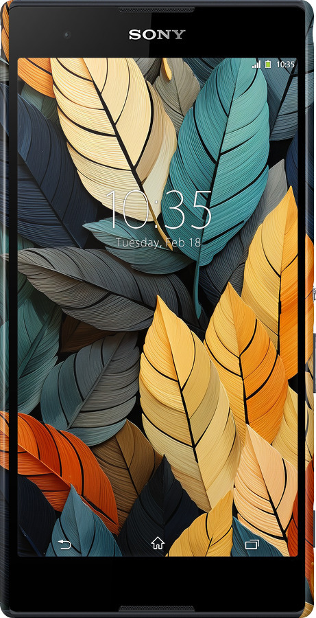 3D пластиковый матовый чехол Кольорове листя для Sony Xperia T2 Ultra Dual D5322 - 5644m-92 изображение 