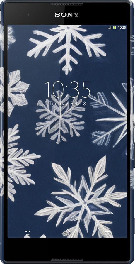 3D пластиковий глянцевий чехол Сніжинки для Sony Xperia T2 Ultra Dual D5322 - 5821c-92 изображение 
