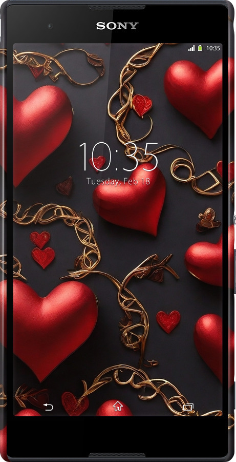 3D пластиковый матовый чехол Сердечки для Sony Xperia T2 Ultra Dual D5322 - 5831m-92 изображение 
