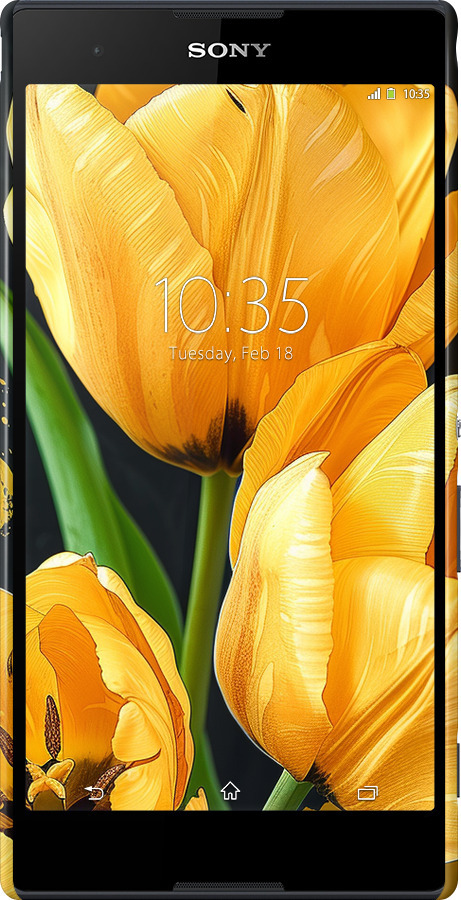 3D пластиковый глянцевый чехол Желтые тюльпаны для Sony Xperia T2 Ultra Dual D5322 - 5991c-92 изображение 