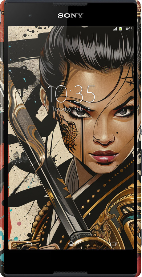 3D пластиковий глянцевий чехол Воїнка вітрів для Sony Xperia T2 Ultra Dual D5322 - 6077c-92 изображение 