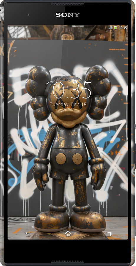 3D пластиковий матовий чехол Bronze kaws v3 для Sony Xperia T2 Ultra Dual D5322 - 6099m-92 изображение 