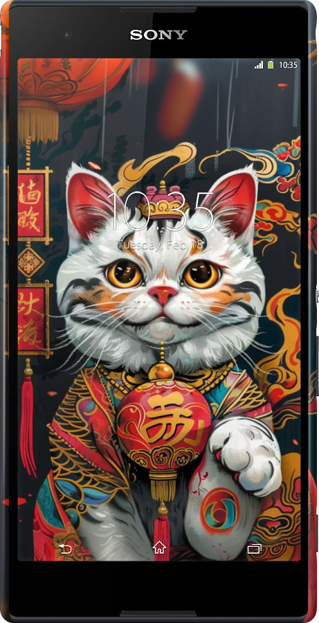 3D пластиковий матовий чехол China Cat v2 для Sony Xperia T2 Ultra Dual D5322 - 6135m-92 изображение 