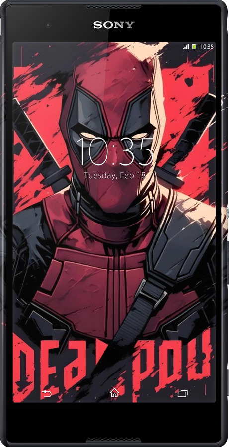 3D пластиковый матовый чехол Дедпул для Sony Xperia T2 Ultra Dual D5322 - 6293m-92 изображение 