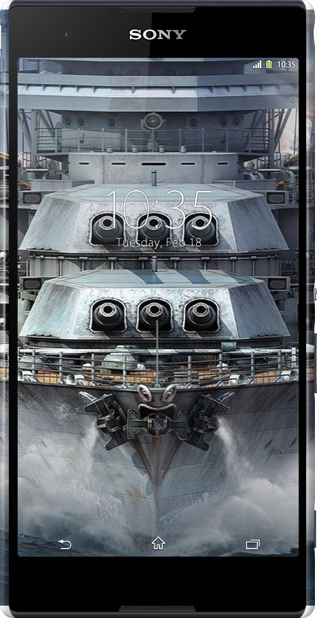 3D пластиковый матовый чехол Линкор, world of tanks, wargaming, военный корабль для Sony Xperia T2 Ultra Dual D5322 - 6453m-92 изображение 