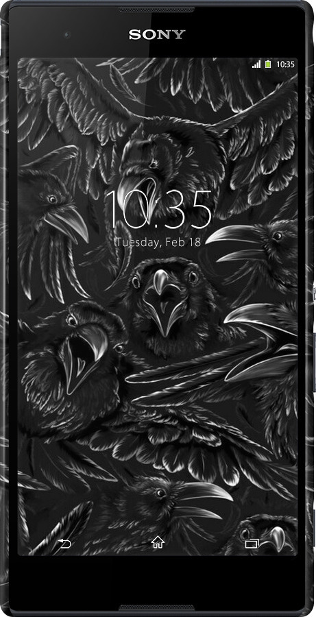 3D пластиковый глянцевый чехол Воронья ярость для Sony Xperia T2 Ultra Dual D5322 - 6474c-92 изображение 