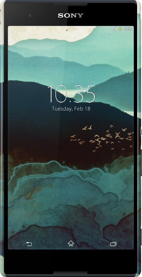 3D пластиковий глянцевий чехол Із зображенням гір Індіго для Sony Xperia T2 Ultra Dual D5322 - 6484c-92 изображение 