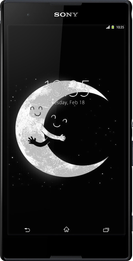 3D пластиковый матовый чехол Лунные объятия для Sony Xperia T2 Ultra Dual D5322 - 6508m-92 изображение 