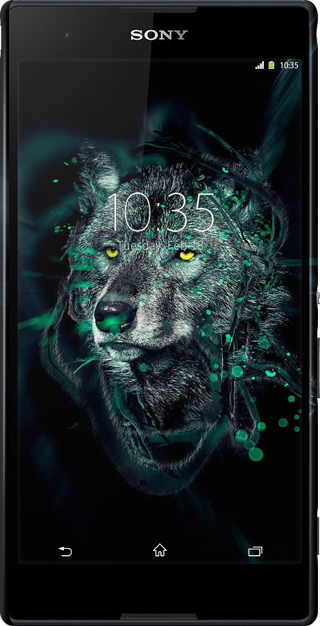 3D пластиковий глянцевий чехол Wolf для Sony Xperia T2 Ultra Dual D5322 - 6610c-92 изображение 