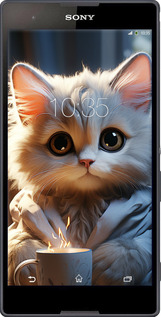 Силиконовый чехол White cat для Sony Xperia T2 Ultra Dual D5322 - 5646u-92 изображение 