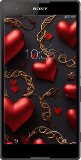 Силиконовый чехол Сердечки для Sony Xperia T2 Ultra Dual D5322 - 5831u-92 изображение 