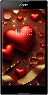 Силиконовый чехол Сердечки v3 для Sony Xperia T2 Ultra Dual D5322 - 5833u-92 изображение 