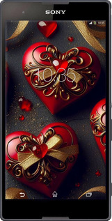 Силиконовый чехол Сердечки v4 для Sony Xperia T2 Ultra Dual D5322 - 5834u-92 изображение 