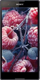 Силиконовый чехол Морозные ягоды для Sony Xperia T2 Ultra Dual D5322 - 6033u-92 изображение 