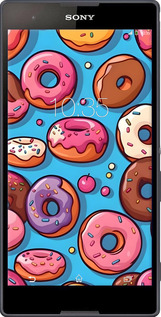 Силіконовий чехол Пончики для Sony Xperia T2 Ultra Dual D5322 - 6318u-92 изображение 
