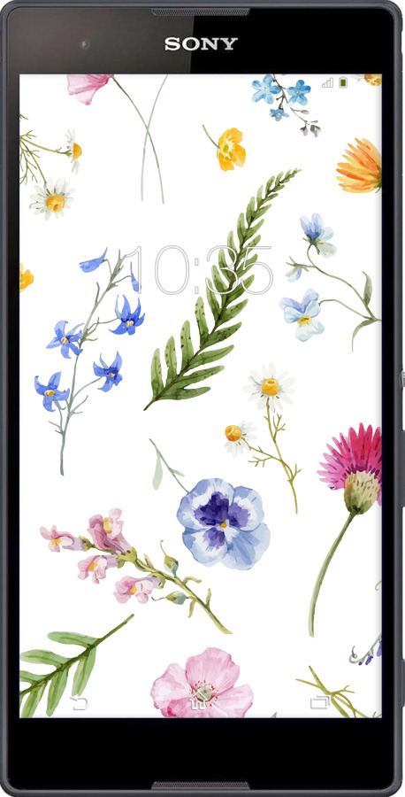 Силіконовий чехол Квітковий фон v2 для Sony Xperia T2 Ultra Dual D5322 - 5472u-92 изображение 
