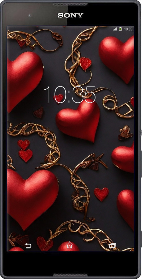 Силиконовый чехол Сердечки для Sony Xperia T2 Ultra Dual D5322 - 5831u-92 изображение 