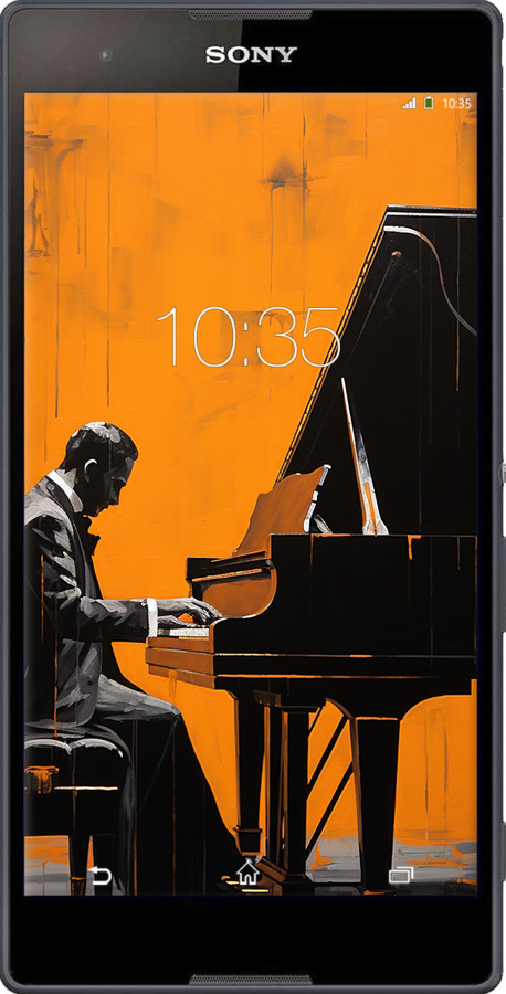 Силиконовый чехол Чехол для телефона Мужчина за Роялем для Sony Xperia T2 Ultra Dual D5322 - 5938u-92 изображение 