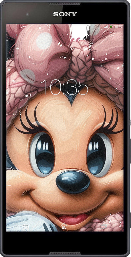 Силіконовий чехол Мінні Маус з бантиком для Sony Xperia T2 Ultra Dual D5322 - 6055u-92 изображение 
