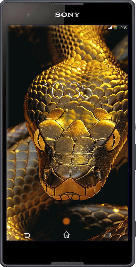 Силиконовый чехол Golden snake для Sony Xperia T2 Ultra Dual D5322 - 6072u-92 изображение 