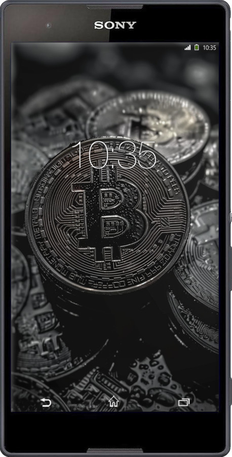 Силиконовый чехол Black Bitcoin для Sony Xperia T2 Ultra Dual D5322 - 6090u-92 изображение 