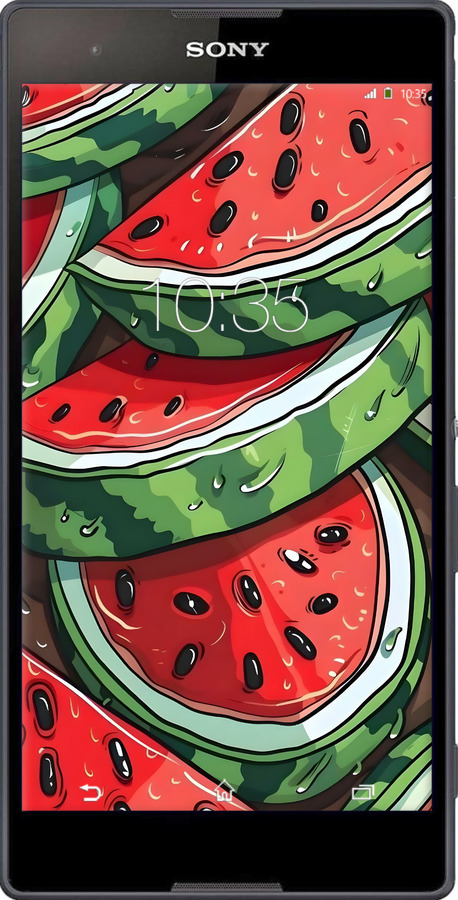 Силиконовый чехол Арбуз для Sony Xperia T2 Ultra Dual D5322 - 6315u-92 изображение 