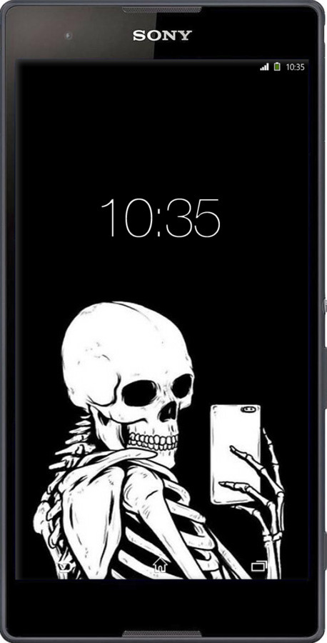Силиконовый чехол Скелет делает Selfie для Sony Xperia T2 Ultra Dual D5322 - 6535u-92 изображение 