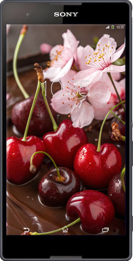 Силиконовый чехол Вишня в шоколаде для Sony Xperia T2 Ultra Dual D5322 - 6698u-92 изображение 