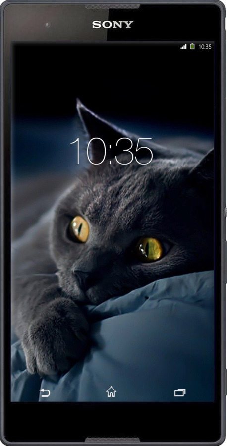 Силиконовый чехол Дымчатый кот для Sony Xperia T2 Ultra Dual D5322 - 825u-92 изображение 