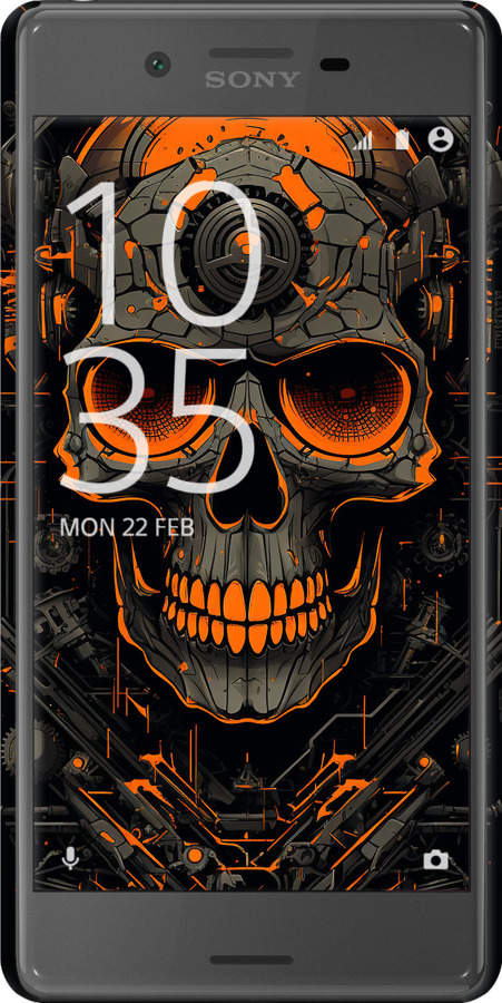 3D пластиковий матовий чехол Череп для Sony Xperia X F5122 - 5952m-446 изображение 
