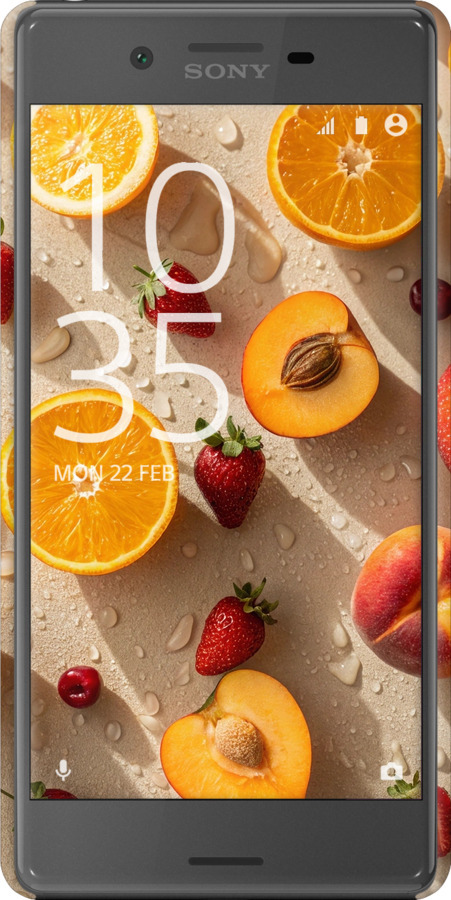 3D пластиковий матовий чехол Фрукти 3 для Sony Xperia X F5122 - 6703m-446 изображение 