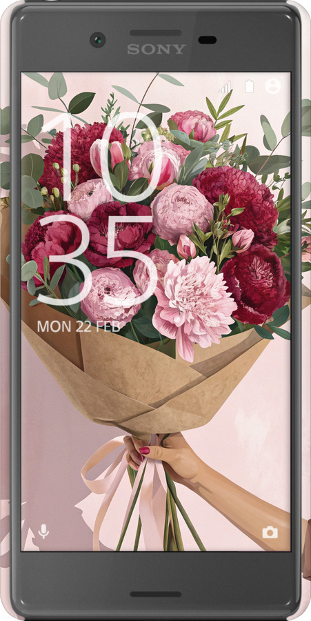 3D пластиковий матовий чехол Півонії 1 для Sony Xperia X F5122 - 6705m-446 изображение 
