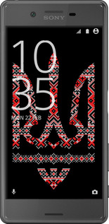 2D пластиковый чехол Герб - вышиванка на черном фоне для Sony Xperia X F5122 - 1196t-446 изображение 