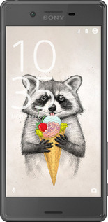 2D пластиковый чехол Енотик с мороженым для Sony Xperia X F5122 - 4602t-446 изображение 