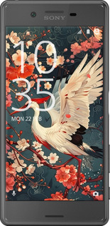 2D пластиковый чехол Сакура и аист для Sony Xperia X F5122 - 6108t-446 изображение 