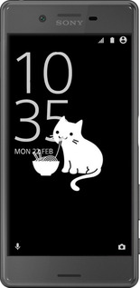 2D пластиковый чехол С милым котом на черном фоне для Sony Xperia X F5122 - 6528t-446 изображение 