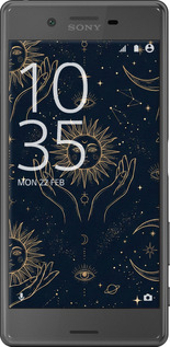 2D пластиковый чехол Celestial Harmony: Sun & Moon Gold Mystic Pattern для Sony Xperia X F5122 - 6778t-446 изображение 