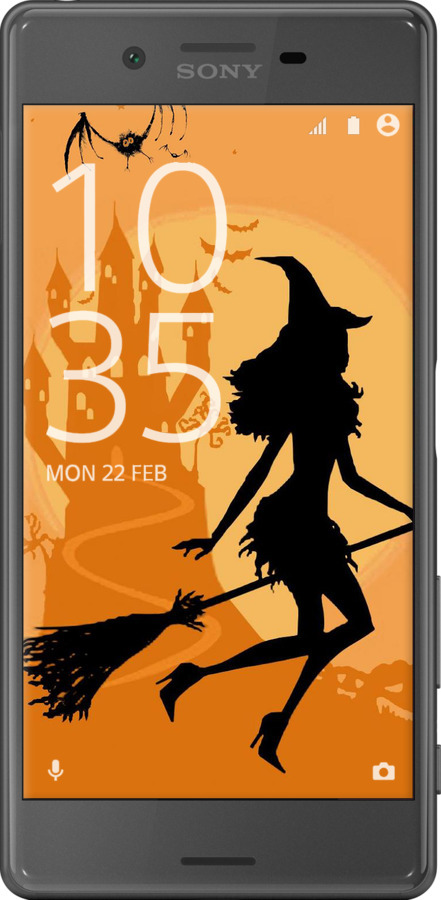2D пластиковый чехол Ведьма на метле для Sony Xperia X F5122 - 1184t-446 изображение 