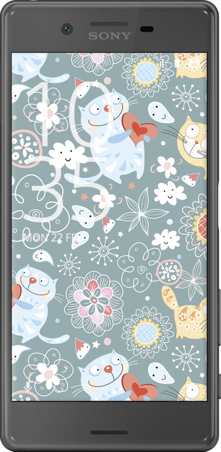2D пластиковий чехол Кошенята v3 для Sony Xperia X F5122 - 1223t-446 изображение 
